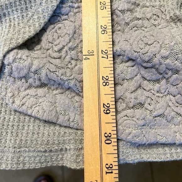 rxb Gray Open Front Cardigan Draped Lace Detail Lightweight‎ Size L - Picture 8 of 10